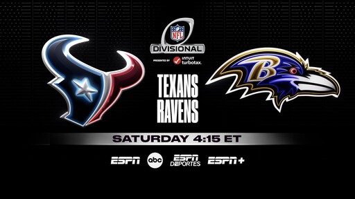 NFL Schedule on ABC: Watch the AFC Divisional Playoff Game Between the  Texans and Ravens on ABC LIVE SATURDAY, JANUARY 20