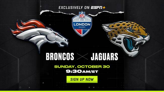 Watch the Denver Broncos vs. Jacksonville Jaguars Sunday, October 30  Exclusively on ESPN+