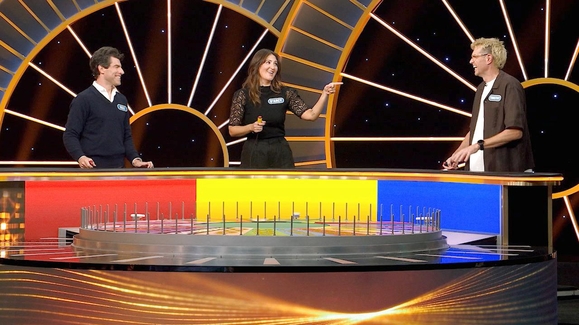 Max Greenfield, D'Arcy Carden and Timothy Simons