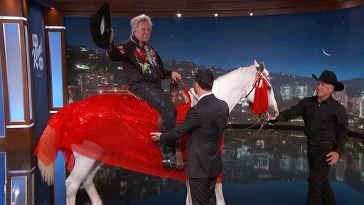 Watch Gary Busey’s DWTS Announcement by Horseback on Jimmy Kimmel