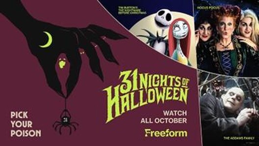 Freeform's "31 Nights of Halloween" schedule announced for October 2025. See the spooky lineup!