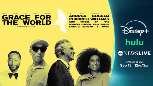 Watch the "Grace for the World" Vatican City concert streaming LIVE on Disney+, Hulu & ABC News Live Saturday 3 pm ET/12 pm PT