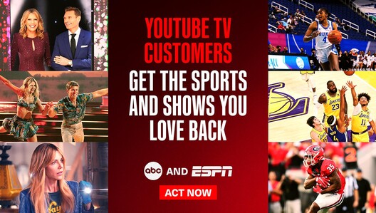 Attention YouTube TV customers! ACT NOW to get ABC, ESPN & more of your favorite networks back.