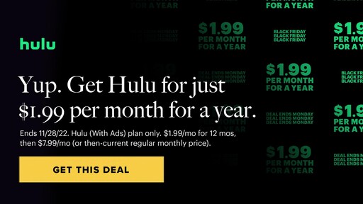 Hulu's $1/Month for a Year Black Friday Deal Is Still Going Strong
