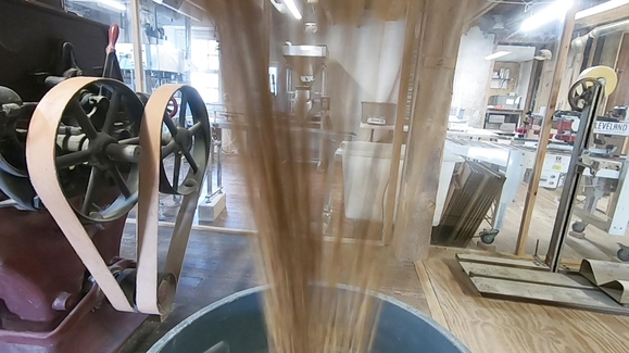 Centuries old farm milling grains the old fashioned way.
