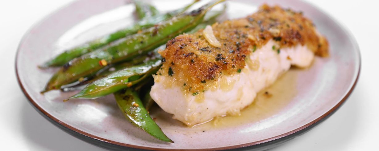 Michael Symon's Mustard Crusted Halibut in Butter Sauce Recipe | The ...