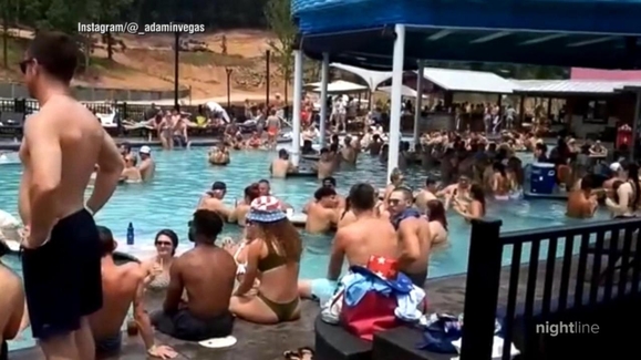 First Las Vegas Pool Party Since Reopening, Face Masks and Bikinis