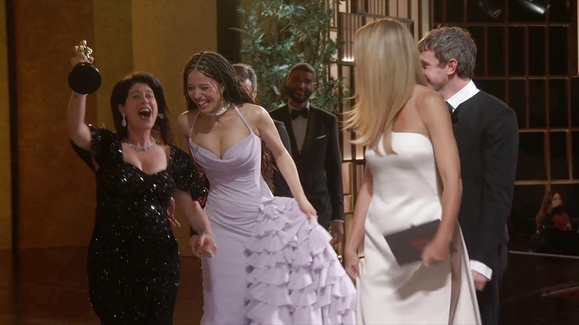 ONE BATTLE AFTER ANOTHER Accepts the Oscar for Casting